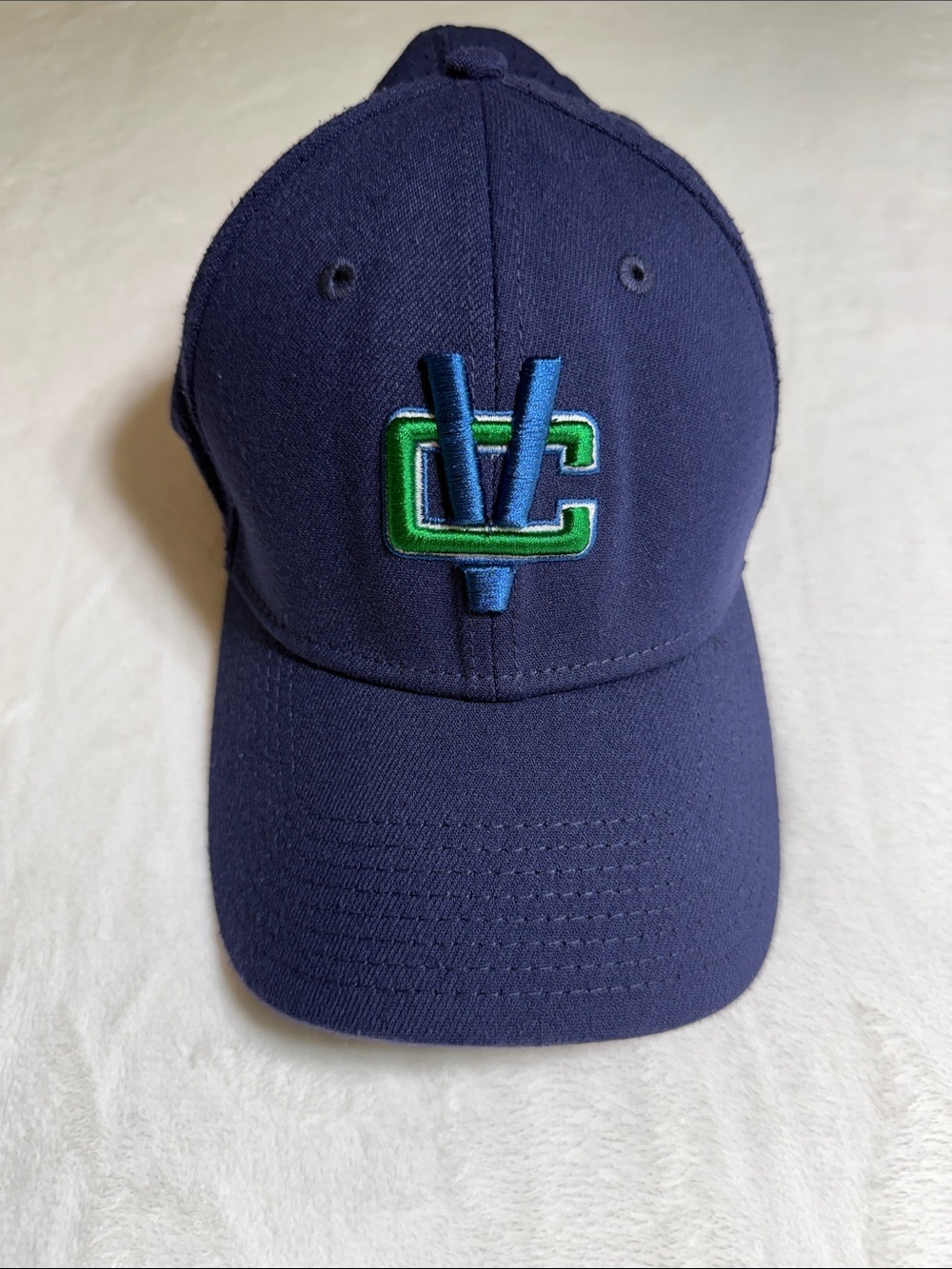 Navy Vancouver Canucks Baseball Cap with Green & Blue Embroidered Logo